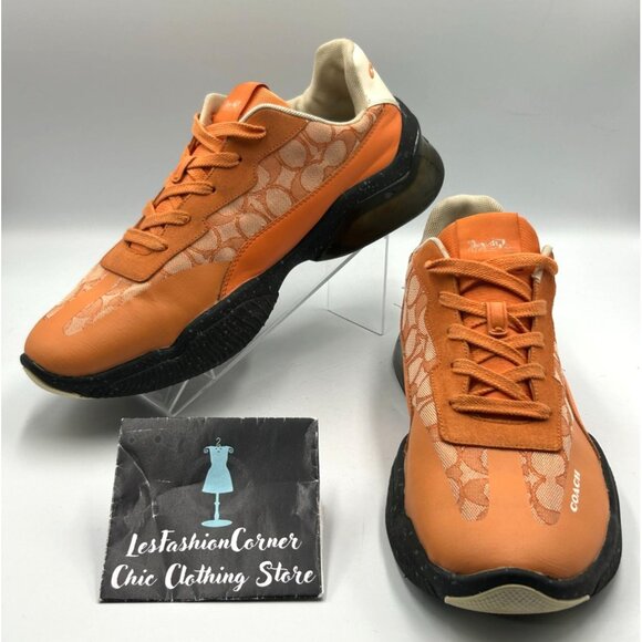 Coach Other - Coach Outlet Men's Orange Signature Canvas Leather Citysole Runner Size 12D 3124